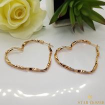 Inge Gold Filled szív alakú csavart Fülbevaló 5cm