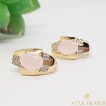 Saran Gold Filled köves Fülbevaló jégpink