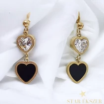 Chiara 14K Gold szíves, lógós fülbevaló 