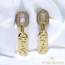 Lianet 14K Gold Filled antiallergén lógós fülbevaló