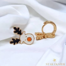 Rénszarvasos Gold Filled antiallergén kislány fülbevaló