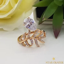 Sarah Gold Filled köves Gyűrű fehér 54-es