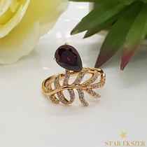 Sarah Gold Filled köves Gyűrű piros 52-es