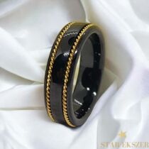 Moroni fekete kerámia karikagyűrű aranyozott 62-es