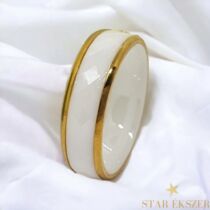 Malabo fehér kerámia karikagyűrű aranyozott 52-es