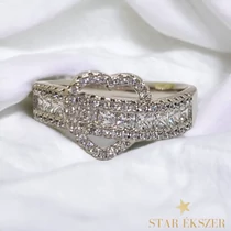 Sabrine antiallergén White Gold Filled szíves gyűrű 57-es