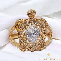 Teknős extra antiallergén Gold Filled köves gyűrű 54-es