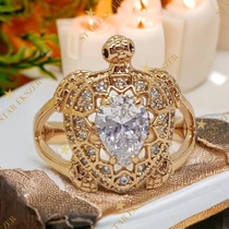 Teknős extra antiallergén Gold Filled köves gyűrű 52-es