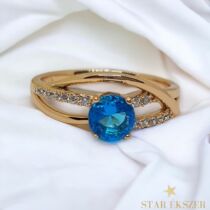 Petra antiallergén Gold Filled türkiz kék köves gyűrű 54-es
