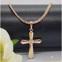 Egy köves Kereszt medálos Gold Filled Nyaklánc 50cm