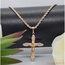 Kereszt medálos Gold Filled csavart Nyaklánc 60cm