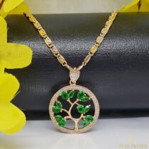 Mirna Gold Filled nyaklánc életfa medállal 50cm zöld