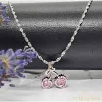 Hemilly White Gold Filled nyaklánc 45cm pink
