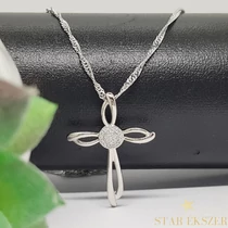 Berit White Gold Filled kereszt medálos nyaklánc 45cm