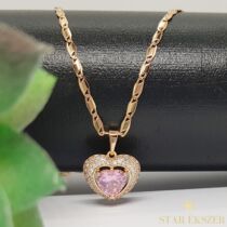 Bodil Gold Filled szív medálos nyaklánc 45cm rózsaaszín