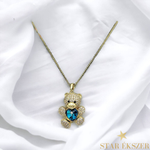 Macis 14K Gold Filled, kristályköves nyaklánc mélykék 45cm