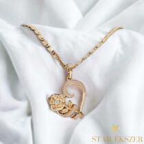 Rózsás Szív medálos antiallergén Gold Filled nyaklánc 50cm