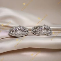 Barbi White Gold Filled antiallergén koronás kislány fülbevaló