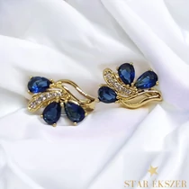 Kirsi 14K Gold filled antiallergén fülbevaló mélykék