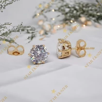 Egy köves Gold Filled Cirkónia Fülbevaló 5mm