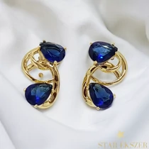 Adala 14K Gold Filled antiallergén fülbevaló mélykék