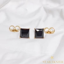 Shaila Gold Filled antiallergén egy köves fülbevaló fekete