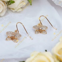 Odett 18K Gold Filled antiallergén virág fülbevaló