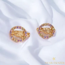 Szűz Mária 18K Gold Filled antiallergén fülbevaló színes