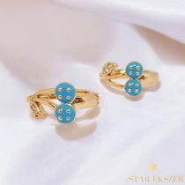 Cseresznye 18K Gold Filled antiallergén fülbevaló kék
