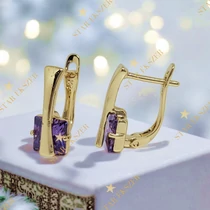 Camille 14K Gold Filled antiallergén fülbevaló lila