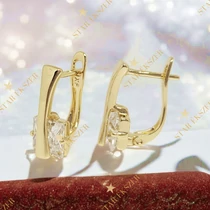 Camille 14K Gold Filled antiallergén fülbevaló fehér