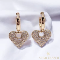 Tania 18K Gold Filled antiallergén szíves fülbevaló