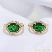 Rana 14K Gold Filled antiallergén fülbevaló zöld