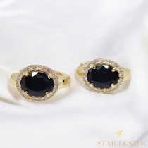 Rana 14K Gold Filled antiallergén fülbevaló fekete