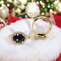 Rana 14K Gold Filled antiallergén fülbevaló fekete