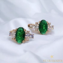 Silk Gold Filled antiallergén fülbevaló zöld