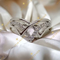 Agnes antiallergén White Gold Filled gyűrű 52-es