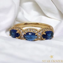 Adela antiallergén Gold Filled gyűrű 54-es kék