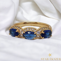 Adela antiallergén Gold Filled gyűrű 54-es kék