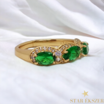 Adela antiallergén Gold Filled gyűrű 52-es zöld