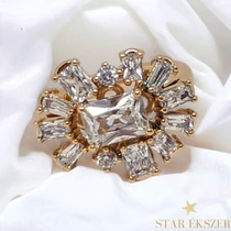 Pirit antiallergén Gold Filled köves gyűrű 52-es