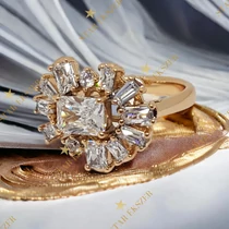 Pirit antiallergén Gold Filled köves gyűrű 52-es