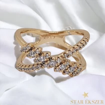 Ellen Antiallergén Gold Filled "X" gyűrű 52-es