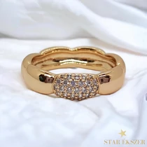 Lara Antiallergén Gold Filled köves karika gyűrű 52-es