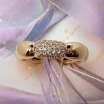 Lara Antiallergén Gold Filled köves karika gyűrű 52-es