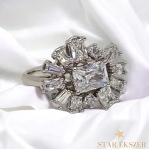 Pirit antiallergén White Gold Filled köves gyűrű 52-es