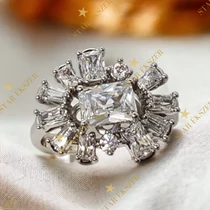 Pirit antiallergén White Gold Filled köves gyűrű 52-es