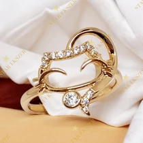 Mirci antiallergén Gold Filled cicás gyűrű 52-es 