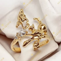 Cirmi antiallergén Gold Filled cicás gyűrű 52-es 