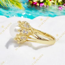 Gilda antiallergén Gold Filled gyöngyös gyűrű 57-es